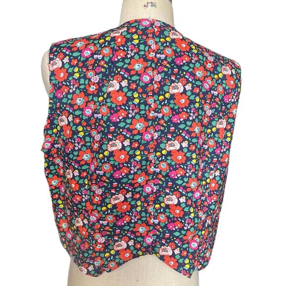 NWT Saint Geraldine Cotton Floral Button Front Vest Size XLarge XL - Picture 3 of 5